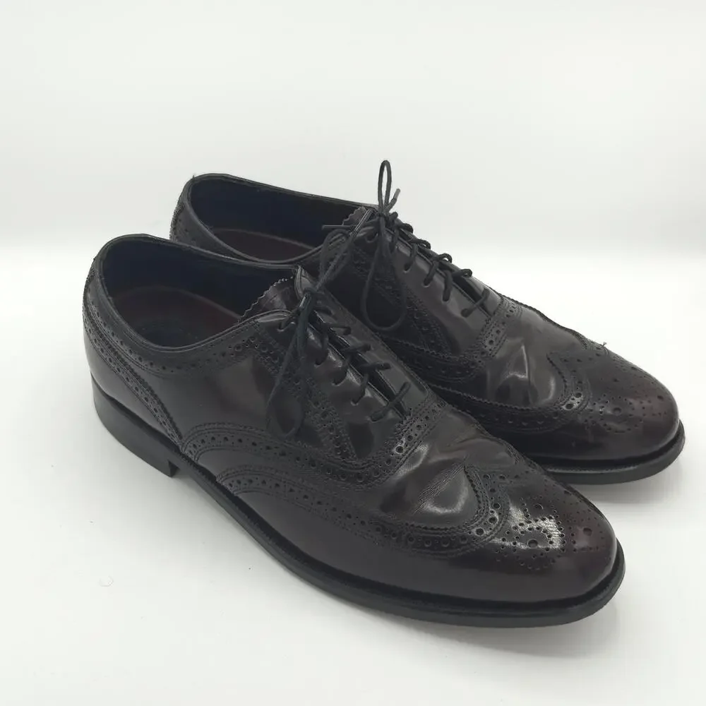 Florsheim Lexington Men's Size 8 Wingtip Oxfords Burgundy Leather